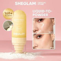 SHEGLAM Matte Fresh Setting Spray Ultra Matte Liquid-To-Powder Long Lasting Makeup YELLOW
