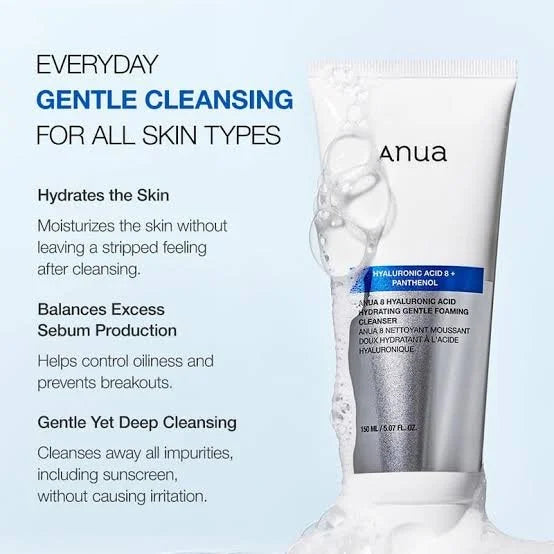 Anua Hyaluronic Acid & Panthenol Hydrating Gentle Foaming Cleanser 150ml