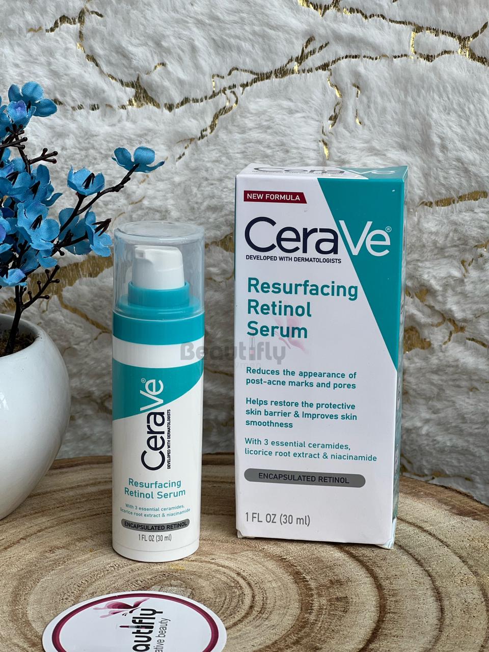 CERAVE - RESURFACING RETINOL SERUM , FOR POST ACNE MARKS 1 FL OZ (30 ML)