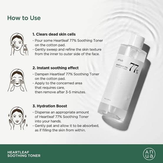 Anua  Heartleaf 77% Soothing Toner  Korea