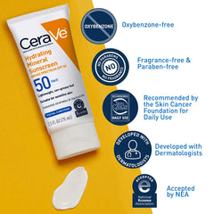ceraVe - hydrating mineral sunscreen spf 50 - 75ml