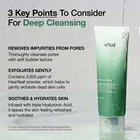 ANUA HEARTLEAF SUCCINIC PORE DEEP CLEANSING FOAM KOREA150ml