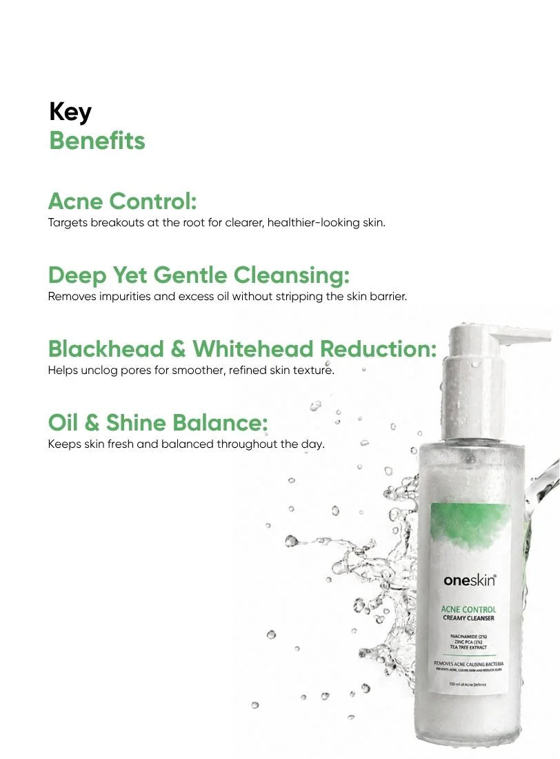 Oneskin Acne Control Creamy Cleanser 150ml