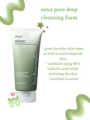 Anua Heartleaf + BHA Quercetinol Deep Cleansing Foam – 150ml. (White Box).