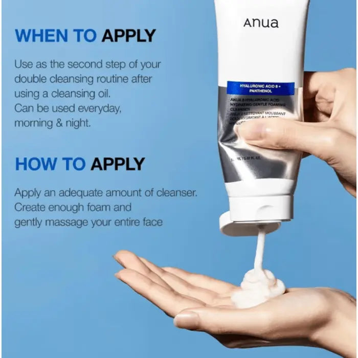 Anua Hyaluronic Acid & Panthenol Hydrating Gentle Foaming Cleanser 150ml