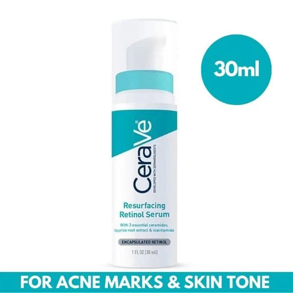 CERAVE - RESURFACING RETINOL SERUM , FOR POST ACNE MARKS 1 FL OZ (30 ML)