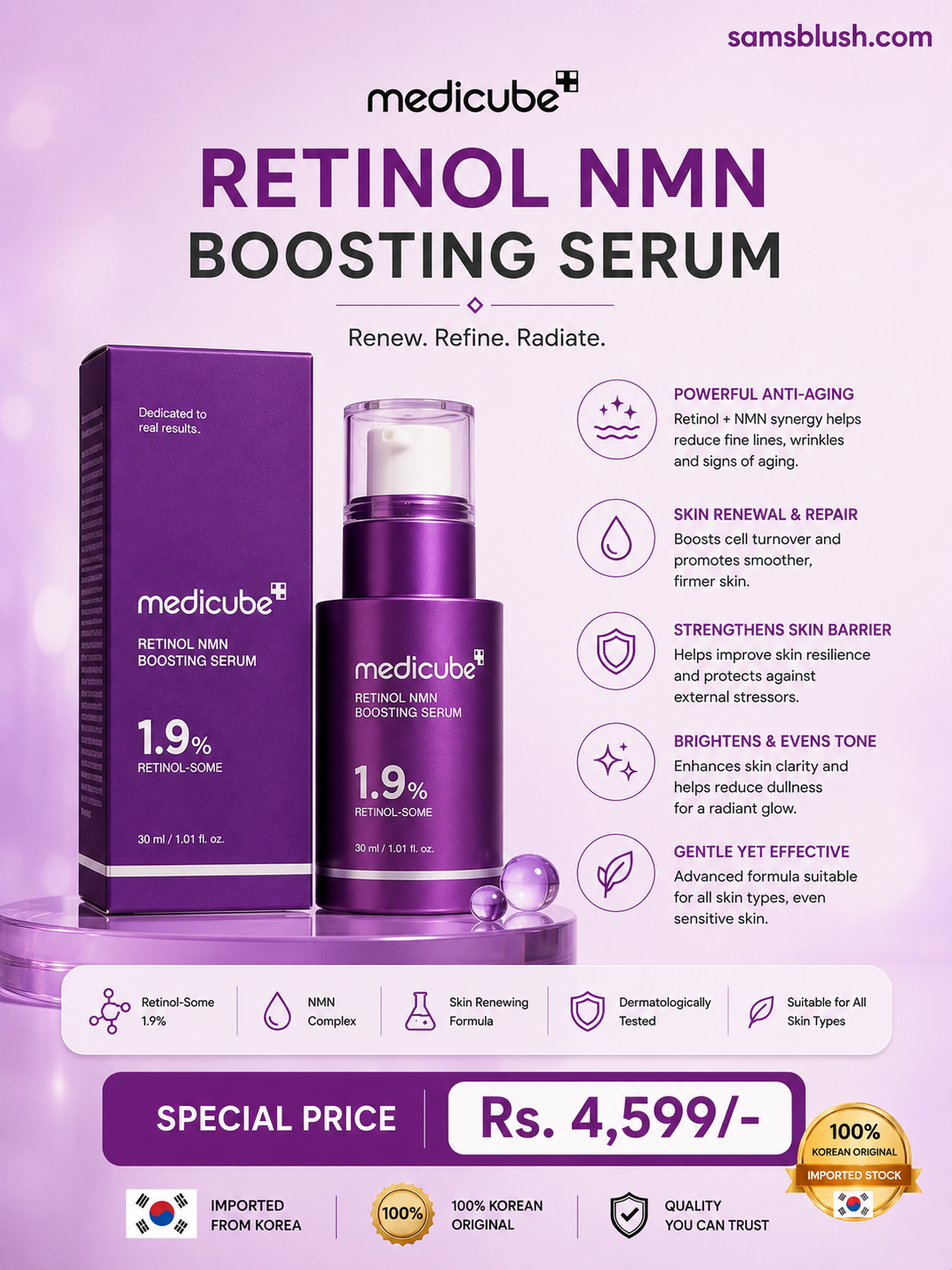 MEDICUBE RETINOL NMN BOOSTING SERUM 30ML