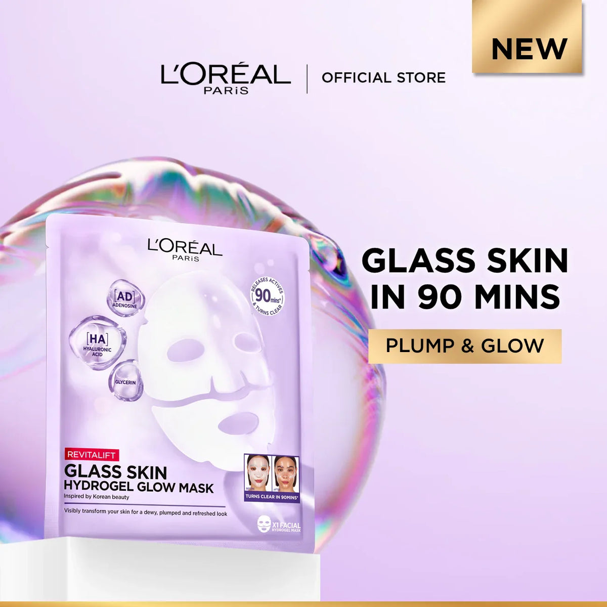 Loreal Paris Revitalift Glass Skin Hydrogel Glow Mask