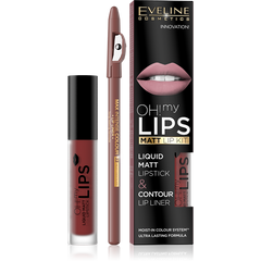 Eveline Oh! My Lips Liquid Matt Lipstick & Lip Liner - 16 Extraordinary Red