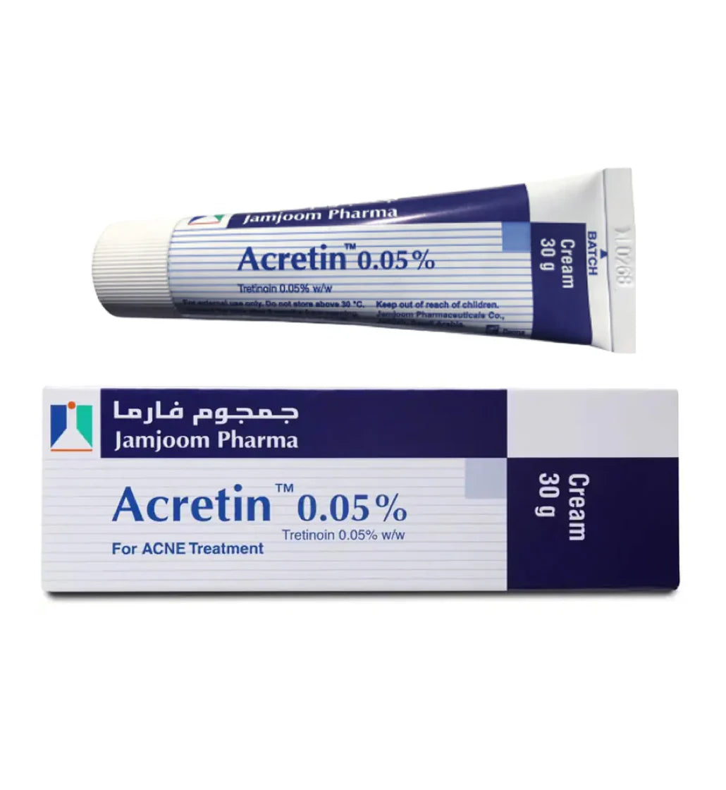 ACRETIN 0.05% CREAM FOR ACNE TREATMENT, 30G (JAMJOOM PHARMA)