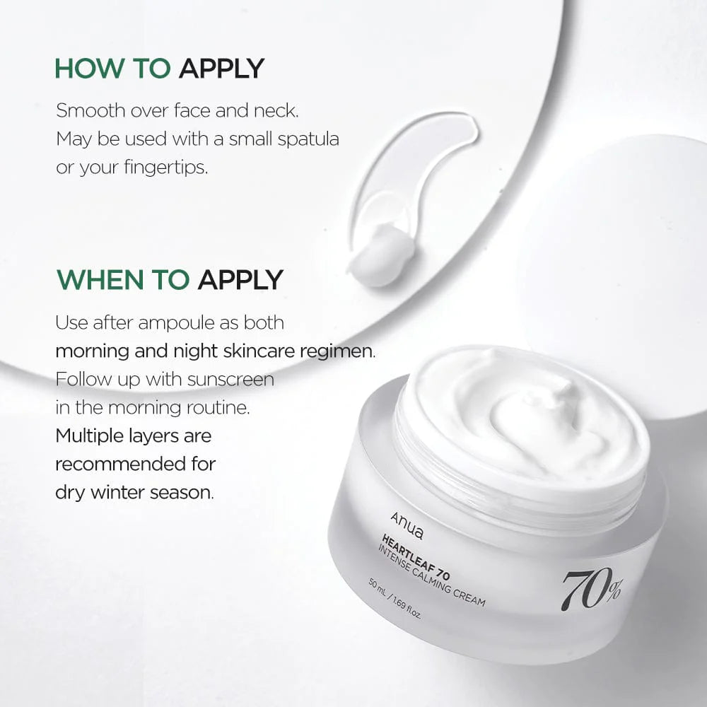 Anua 70% Extract Heartleaf intense Calming Cream
