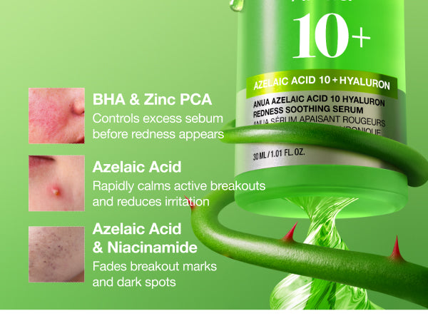 Anua Azelaic Acid 10 Hyaluron Redness Soothing Serum - 30ml | korea