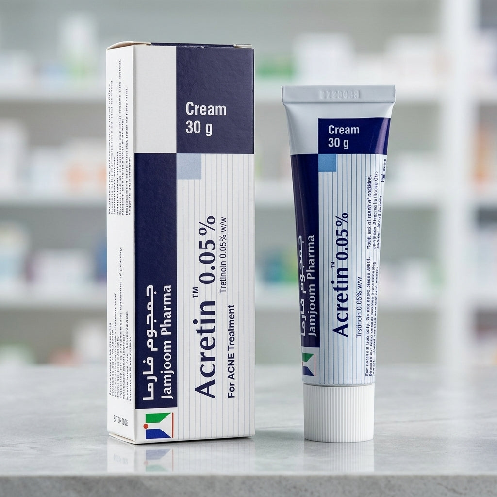 ACRETIN 0.05% CREAM FOR ACNE TREATMENT, 30G (JAMJOOM PHARMA)